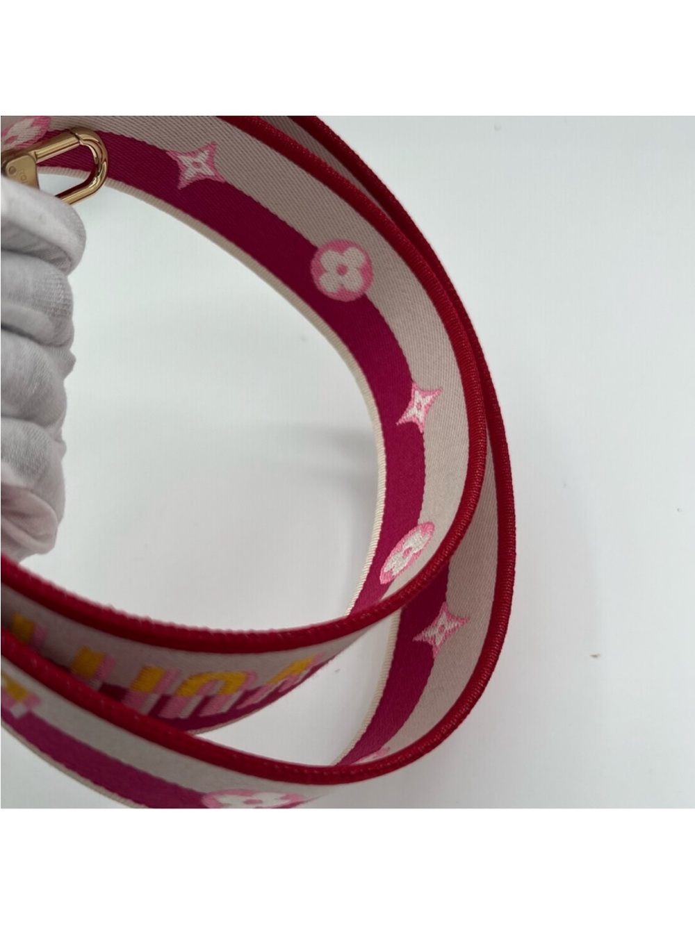 Louis Vuitton Jacquard Speedy Bandouliere 20 Shoulder Strap Fuchsia 💯 Authentic - Picture 10 of 11